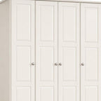 72" White Solid Wood Four Door Combo Dresser
