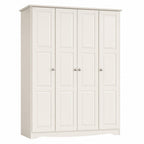 72" White Solid Wood Four Door Combo Dresser