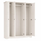 72" White Solid Wood Four Door Combo Dresser