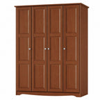 72" White Solid Wood Four Door Combo Dresser
