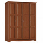 72" White Solid Wood Four Door Combo Dresser