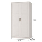 72" White Solid Wood Two Door Combo Dresser