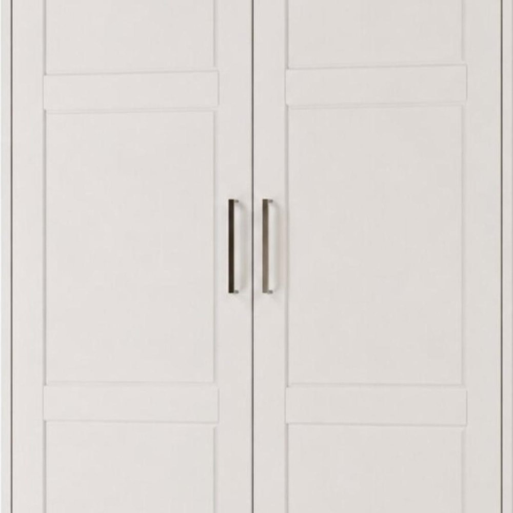 72" White Solid Wood Two Door Combo Dresser
