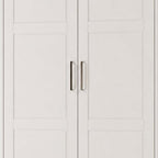 72" White Solid Wood Two Door Combo Dresser