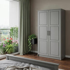 72" Gray Solid Wood Two Door Combo Dresser