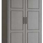 72" Gray Solid Wood Two Door Combo Dresser