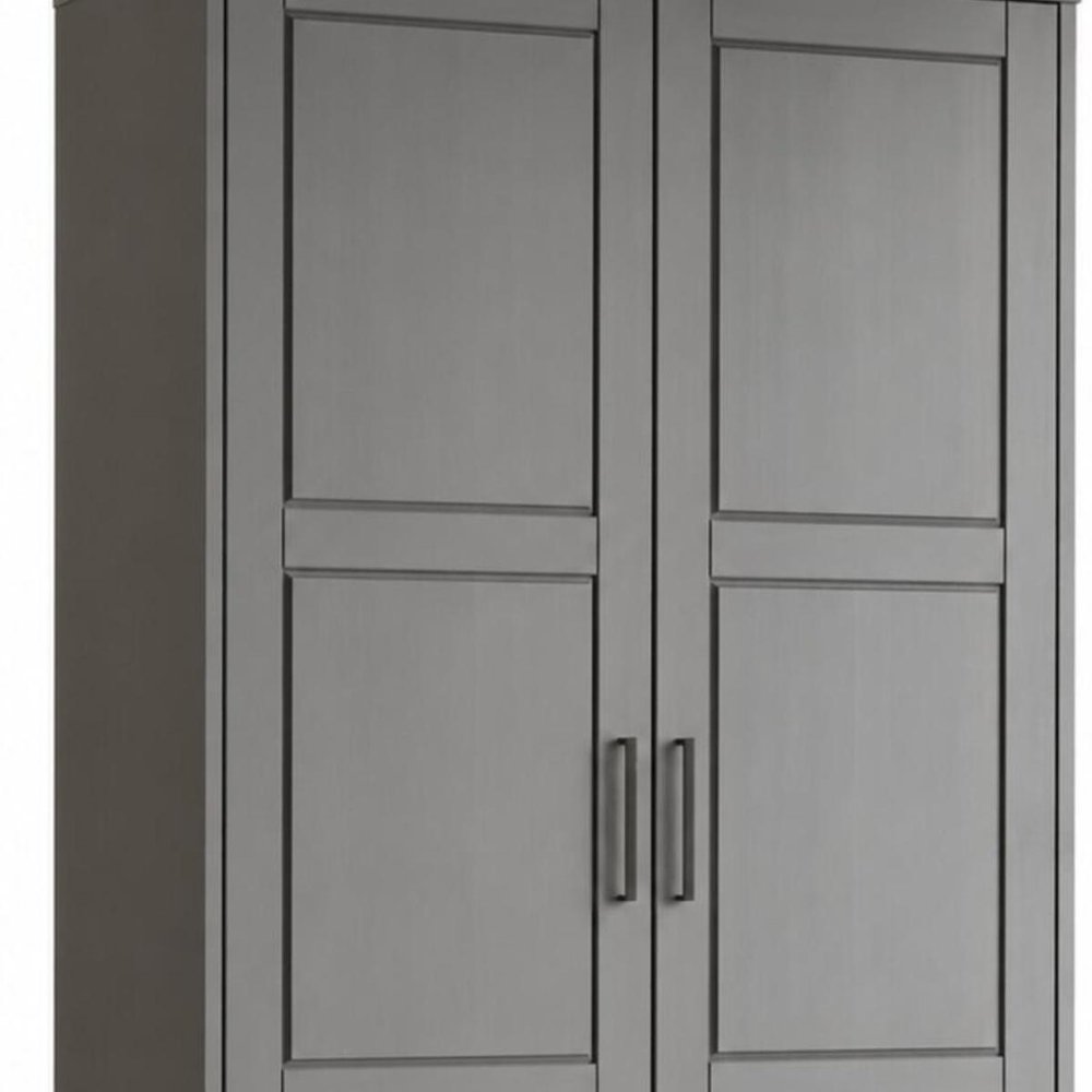 72" Gray Solid Wood Two Door Combo Dresser