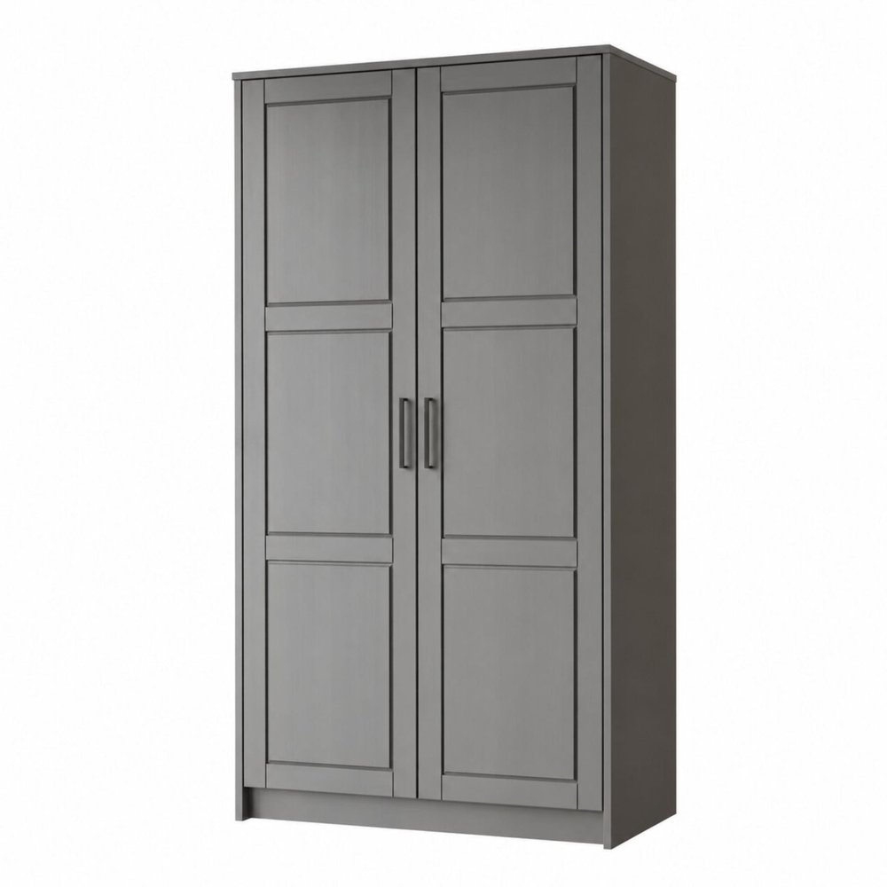 72" Gray Solid Wood Two Door Combo Dresser