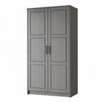 72" Gray Solid Wood Two Door Combo Dresser