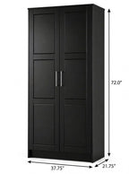 72" White Solid Wood Two Door Combo Dresser