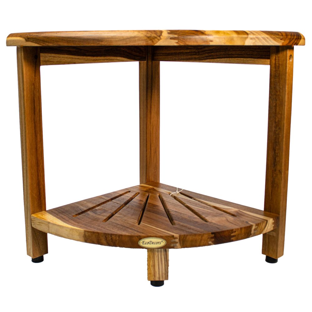 16" Brown Solid Wood Bathroom Shelves