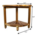 16" Brown Solid Wood Bathroom Shelves