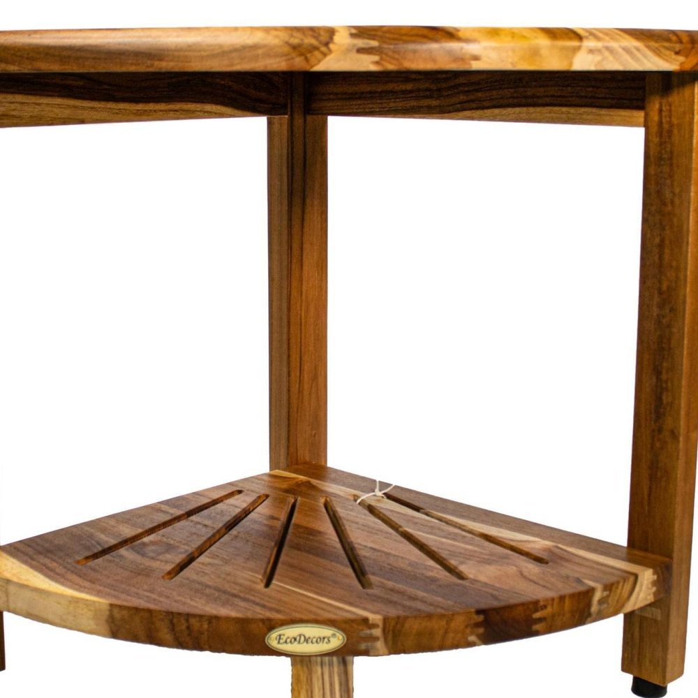 16" Brown Solid Wood Bathroom Shelves