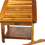 12" Brown Solid Wood Bathroom Shelves