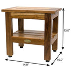 14" Brown Solid Wood Bathroom Shelves