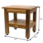 14" Brown Solid Wood Bathroom Shelves