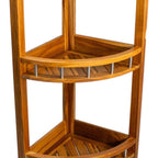 11" Brown Solid Wood Bathroom Shelves
