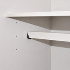 72" White Solid Wood Three Door Combo Dresser
