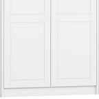 72" White Solid Wood Four Door Combo Dresser