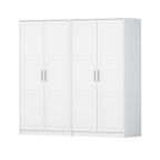 72" White Solid Wood Four Door Combo Dresser