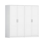 72" White Solid Wood Four Door Combo Dresser