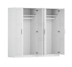 72" White Solid Wood Four Door Combo Dresser