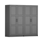 72" White Solid Wood Four Door Combo Dresser