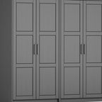 72" White Solid Wood Four Door Combo Dresser