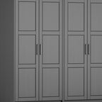 72" White Solid Wood Four Door Combo Dresser