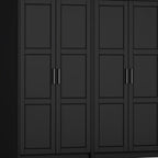 72" White Solid Wood Four Door Combo Dresser