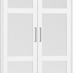 72" Black Solid Wood Mirrored Four Door Combo Dresser