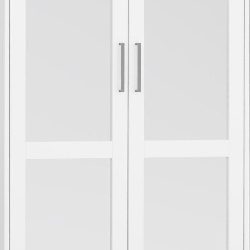 72" Black Solid Wood Mirrored Four Door Combo Dresser