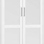 72" Black Solid Wood Mirrored Four Door Combo Dresser