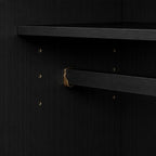 72" Black Solid Wood Five Door Combo Dresser