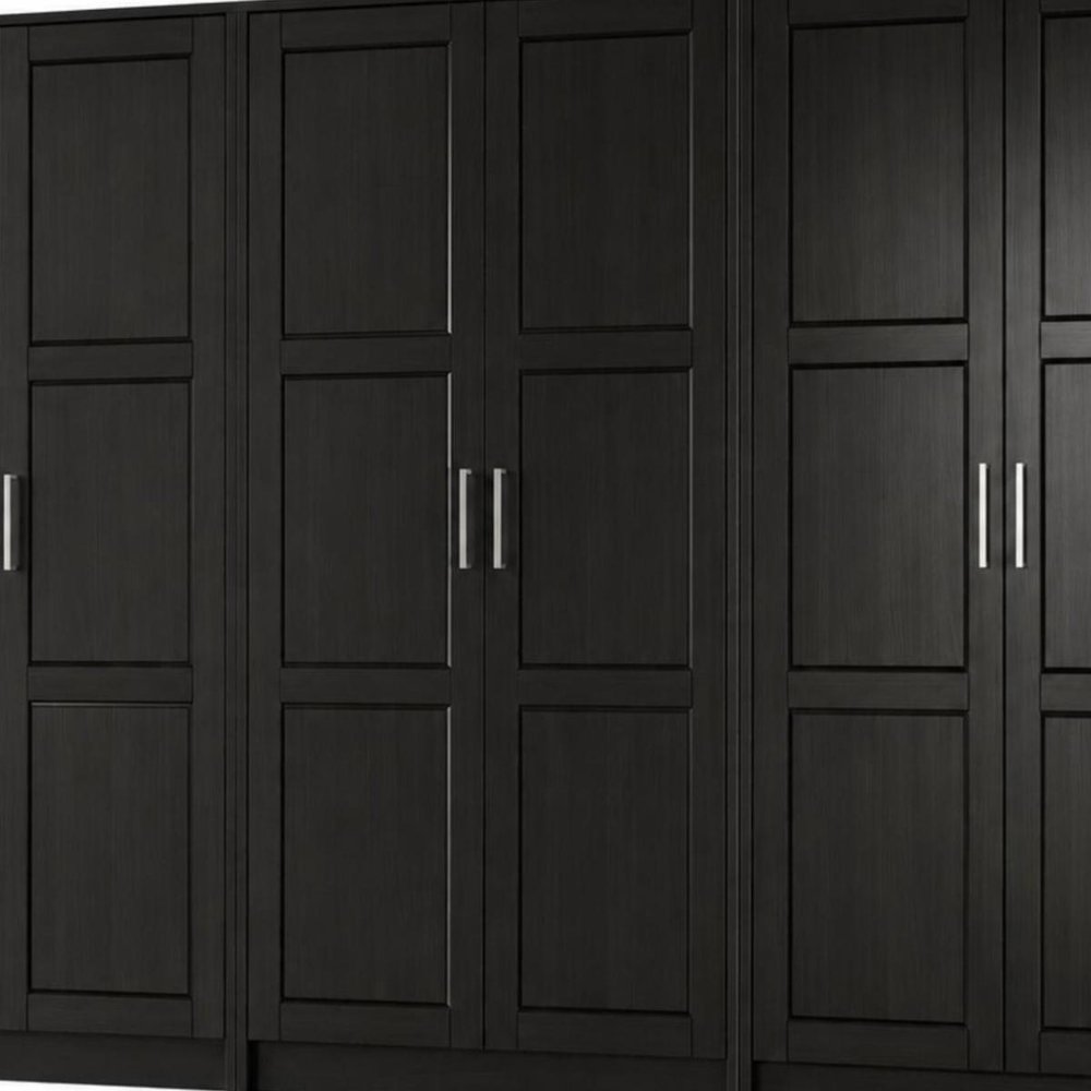 72" Gray Solid Wood Six Door Combo Dresser