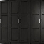 72" Gray Solid Wood Six Door Combo Dresser