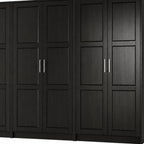 72" Gray Solid Wood Six Door Combo Dresser