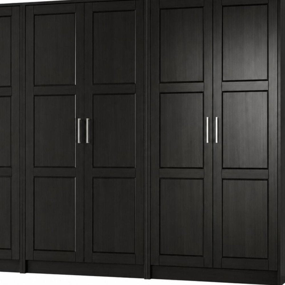 72" Gray Solid Wood Six Door Combo Dresser