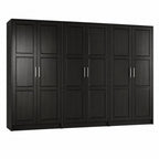 72" Gray Solid Wood Six Door Combo Dresser