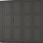 72" Black Solid Wood Six Door Combo Dresser