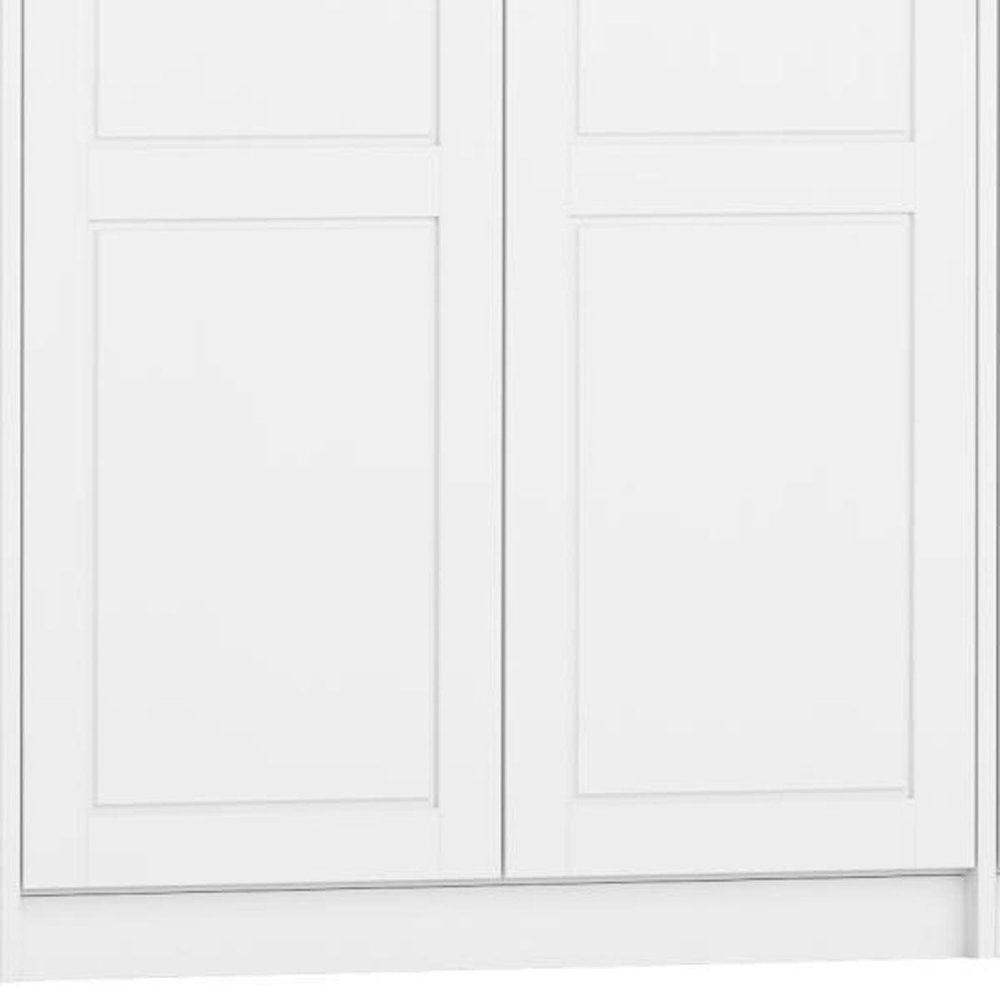 72" White Solid Wood Six Door Combo Dresser