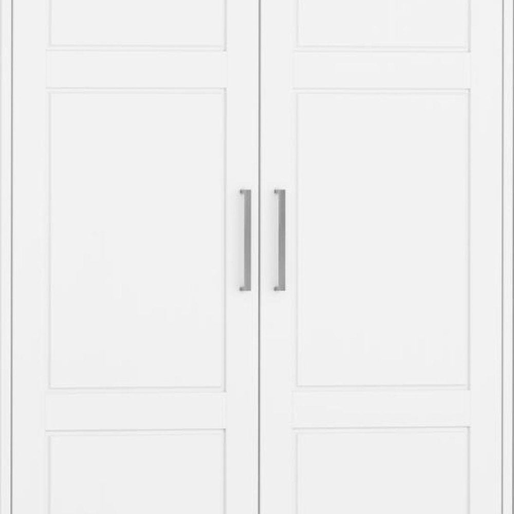 72" White Solid Wood Six Door Combo Dresser