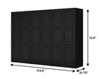 72" White Solid Wood Six Door Combo Dresser