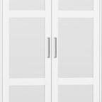 72" White Solid Wood Mirrored Six Door Combo Dresser