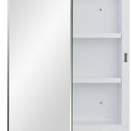 16" White Plastic Floating Single Door Bathroom Vanity And Medicine Cabinet With Mirror