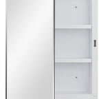 16" White Plastic Floating Single Door Bathroom Vanity And Medicine Cabinet With Mirror