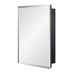 16" Black Plastic Floating Single Door Bathroom Vanity And Medicine Cabinet With Mirror