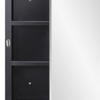 16" Black Plastic Floating Single Door Bathroom Vanity And Medicine Cabinet With Mirror