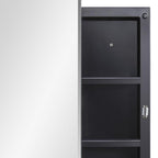 16" Black Plastic Floating Single Door Bathroom Vanity And Medicine Cabinet With Mirror