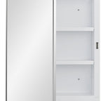 16" White Plastic Floating Single Door Bathroom Vanity And Medicine Cabinet With Mirror